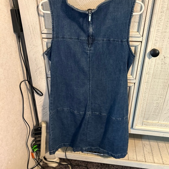 sharagano denim dress Sharagano New York Denim Dress Zip Stretch Blue Indigo sz 14